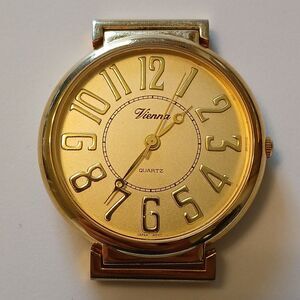 Vienna Gold Tone Analog Round Dial Japan Quartz Watch Case - Needs Repair